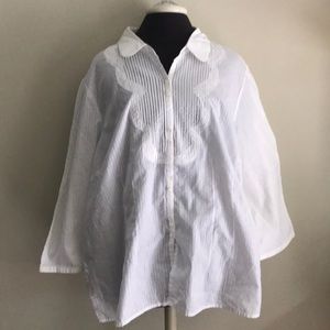 3/4 sleeve white blouse